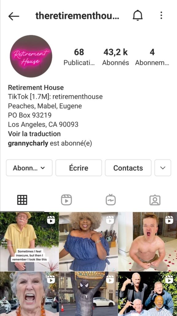 Compte Instagram The Retirement House
